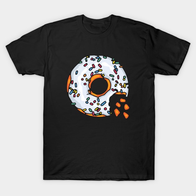 Bitten Glazed Donut T-Shirt by okpinsArtDesign